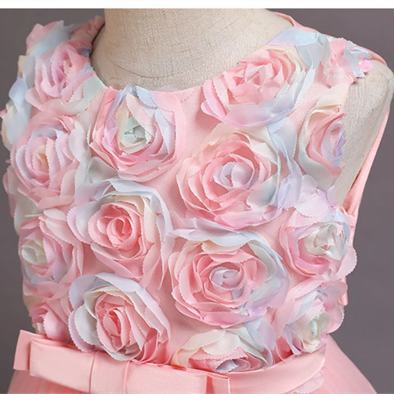 

Ceremony Girl Dress Petal Princess Long Formal First Communion Children Party Elegant Kids Dress for Girl Wedding Birthday Dress