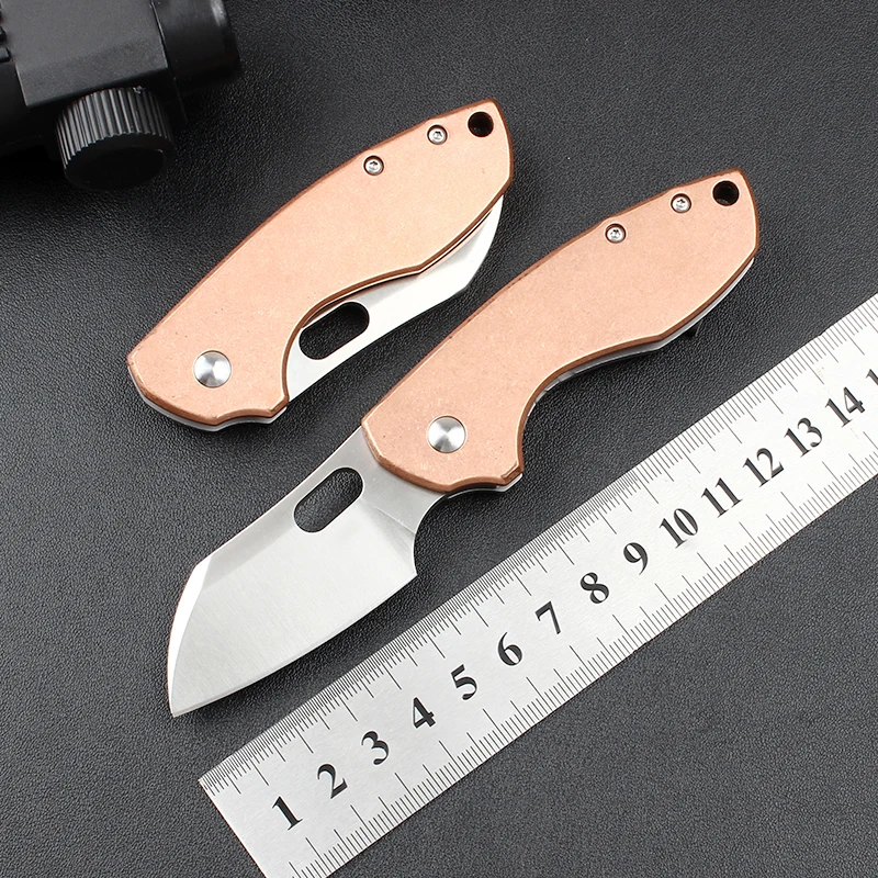 

5311folding knife 8cr13mov blade 420 steel + copper alloy handle outdoor camping tactical hunting EDC fishing tool knife