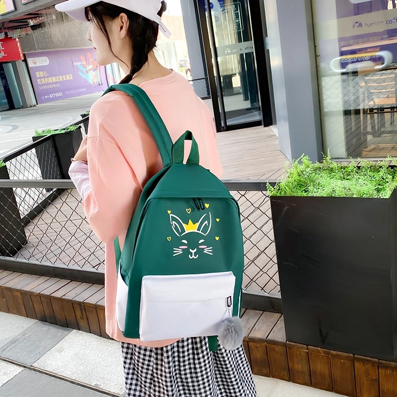 4 шт./компл. женский милый рюкзак дорожный рюкзаки сумки для книг школьников