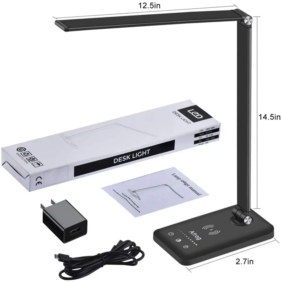 

ztgs USB Chargeable Table Lamp 5 Dimable Level Touch Night Light For Bedroom Bedside Reading lampara escritorio 52PCS Led Desk
