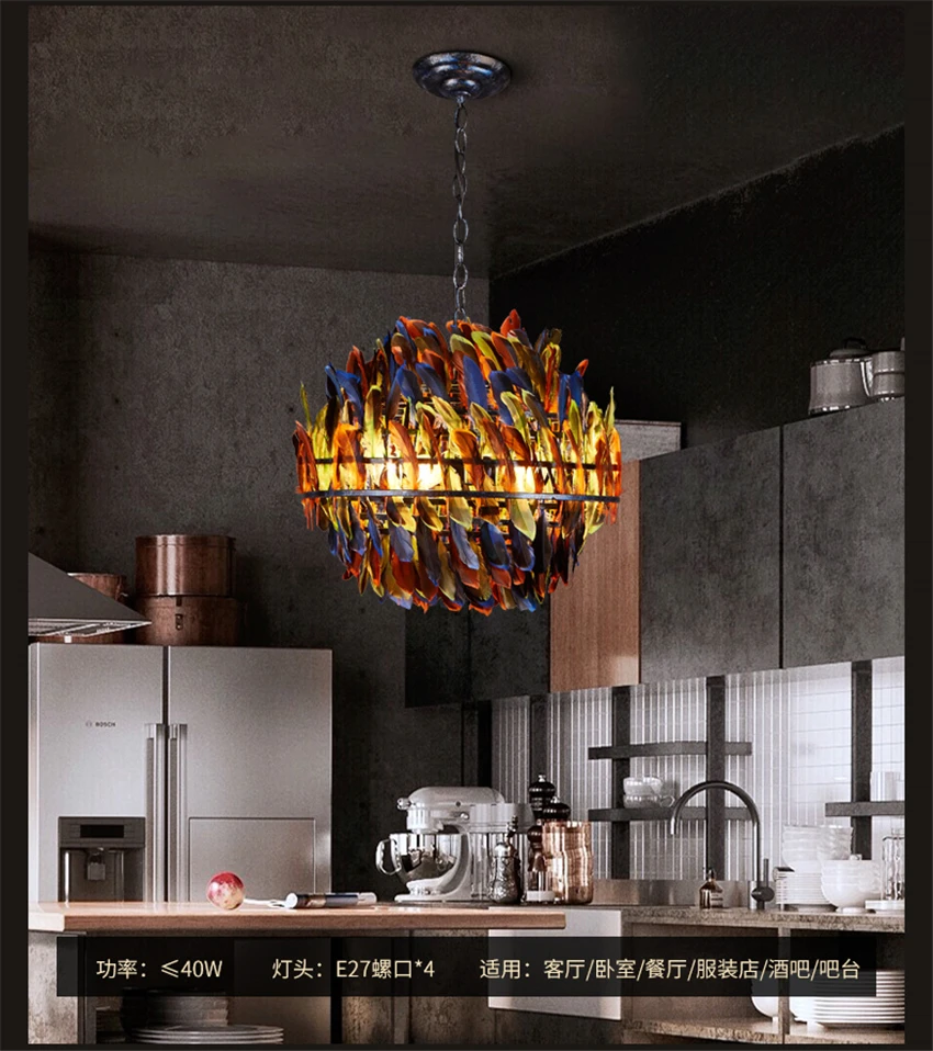 Miglior Di Colore Della Piuma Di Trasporto Retro Style Industrial Lampade A Sospensione Bar Ristorante Lampade Caffè Negozio Di Soggiorno Camera Da Letto Camera Art Decor Lampade A Sospensione