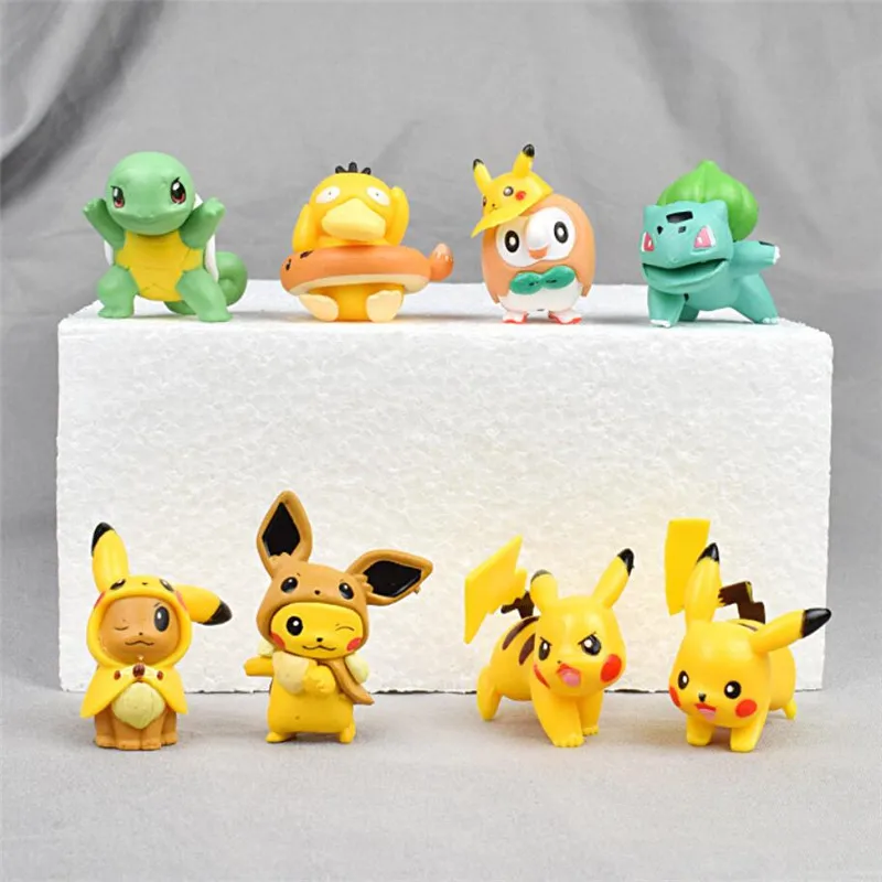 

8 Pcs/Set POKEMON Pikachu Model Toys Pocket Monster Action Figure Anime Pokemon Children Gifts