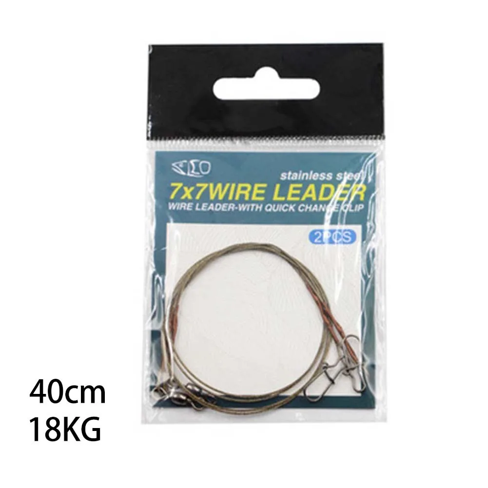 

2pcs/bag Steel Wire Leader With Snap Swivels Wire Leadcore Leash Fishing Line Stainless Steel Titanium Thread Anti-bite Thread