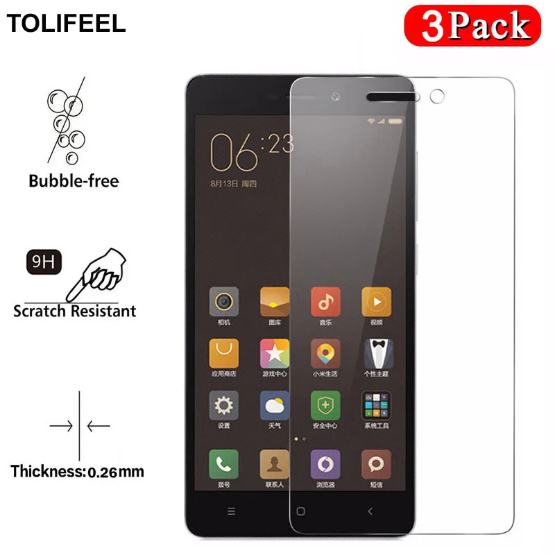 3 шт. TOLIFEEL закаленное стекло для Xiaomi Redmi 3 S Защита экрана 9H Защитная пленка для Xiaomi Redmi 3 S Pro 3 S 3X стекло