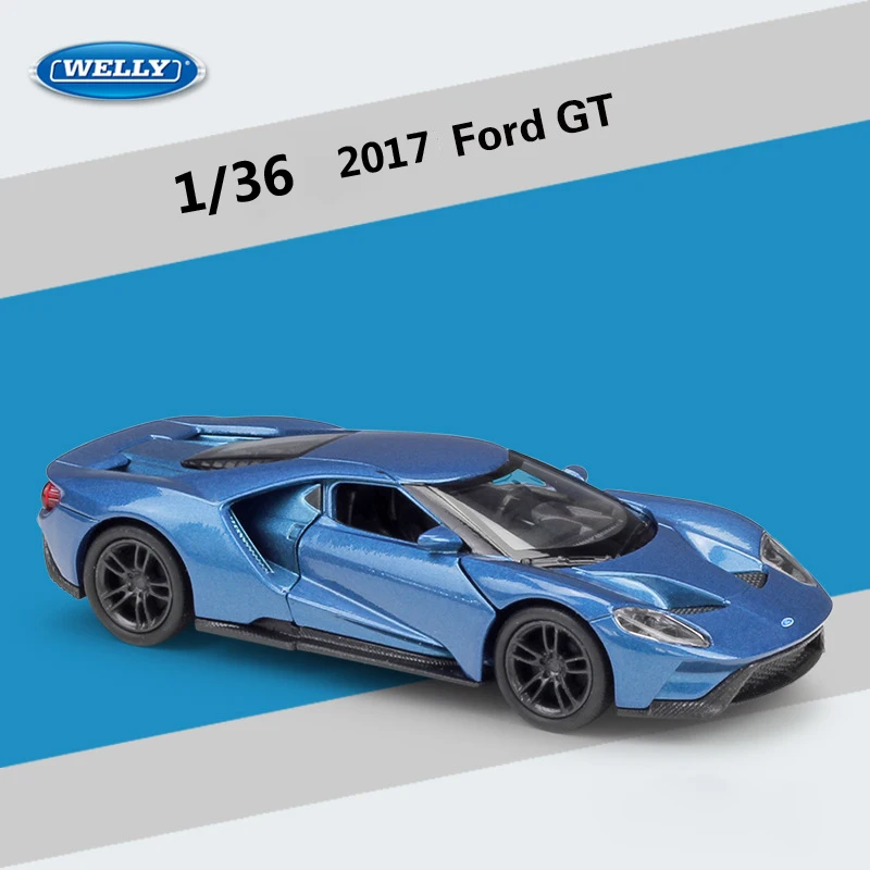 

WELLY, литый под давлением автомобиль в масштабе 1:36, тяговый автомобиль 2017 Ford GT, модель спортивного автомобиля из металлического сплава, игрушечный автомобиль для детей, коллекция подарков