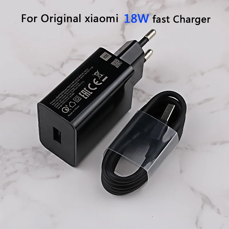 Xiaomi Redmi Note 9 9S Fast Charger QC3.0 18W Quick Charge Adapter Type C for Mi 10 9T Poco F2 Pro X2 X3 7 8 | Мобильные телефоны и