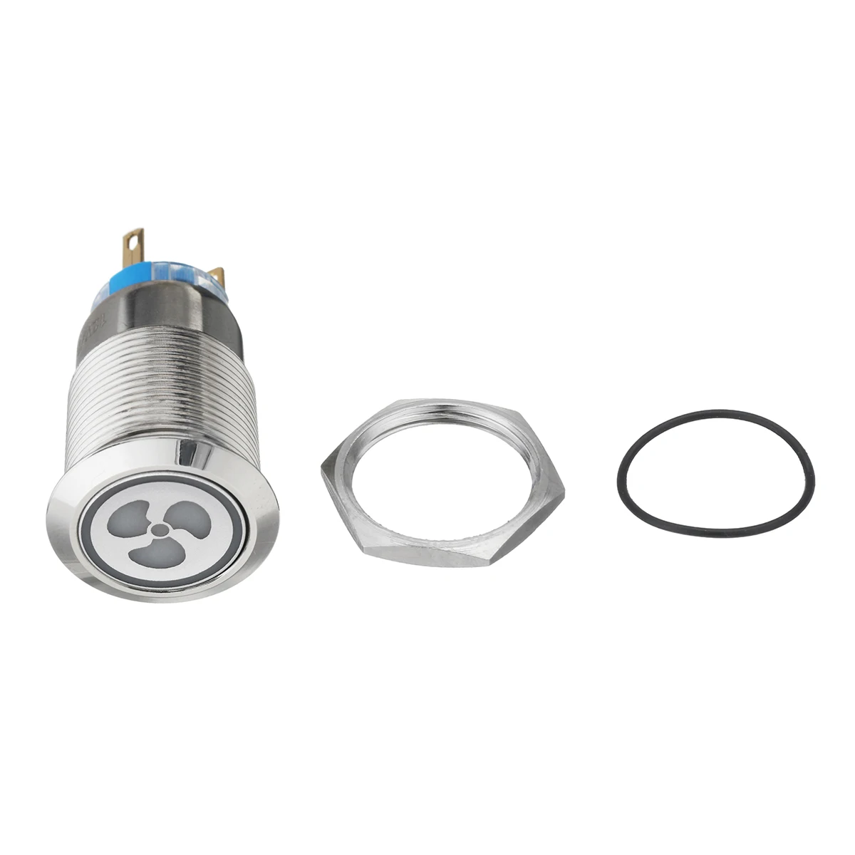 Светодиодный кнопочный переключатель 19 мм 12 В панельный вентилятора с