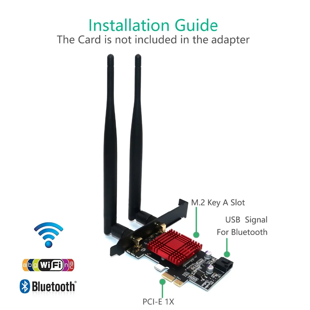 PCIE M.2 Wifi адаптер Сетевая карта 5 ГГц 5 г 5 ГГц беспроводной PCI Express Wifi Bluetooth адаптер AC 9260 м2 Wifi Карта Антенна для ПК