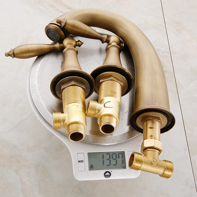 Смесители для кухни бронзовый античный три отверстия Пять шт Набор Европейский