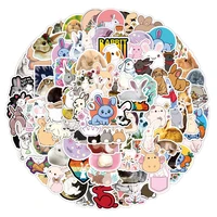 1050100pcs cute rabbit animal stickers for girls kawaii cartoons bunny hare decal sticker guitar suitcase kawaii stickers