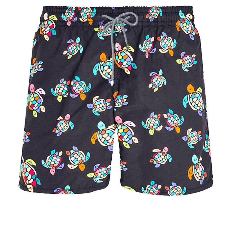 Vilebre Fast Dry Men's Board Shorts Summer Beach Surfing Man Turtle Swim Shorts Athletic Sport Running Gym Hybrid Home Shorts