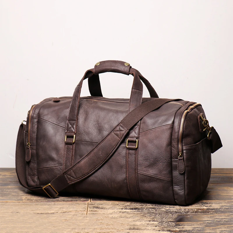 Дорожная сумка из натуральной воловьей кожи для мужчин большая спортивная
