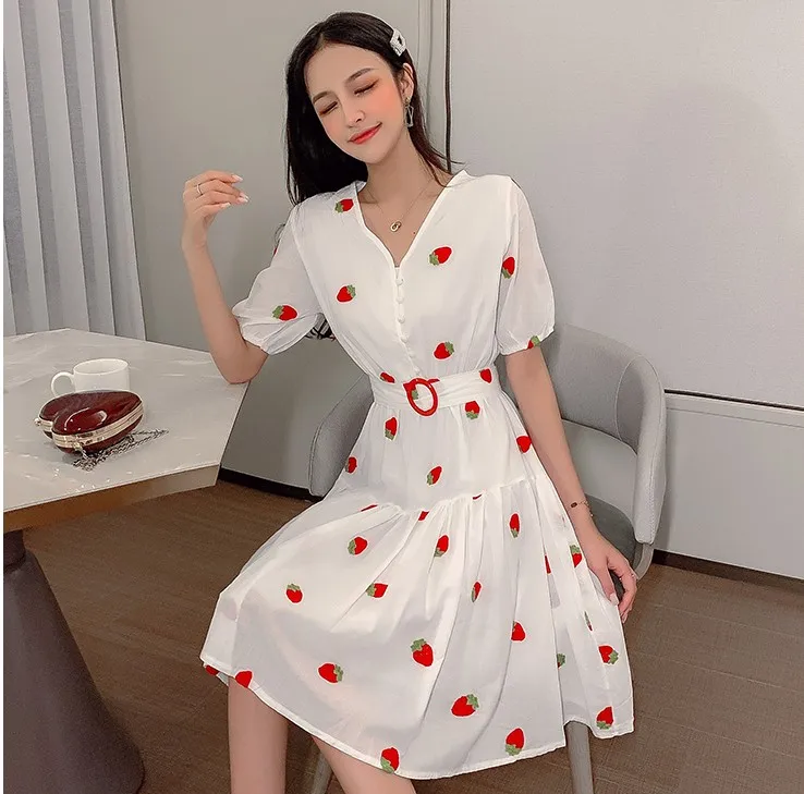 Женское Хлопковое платье с коротким рукавом элегантное приталенное праздничное