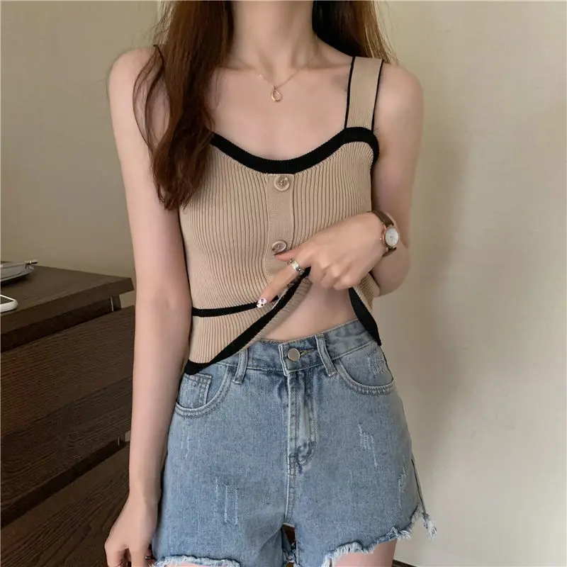 Женские трикотажные элегантные летние топы с открытой спиной в стиле Харадзюку |