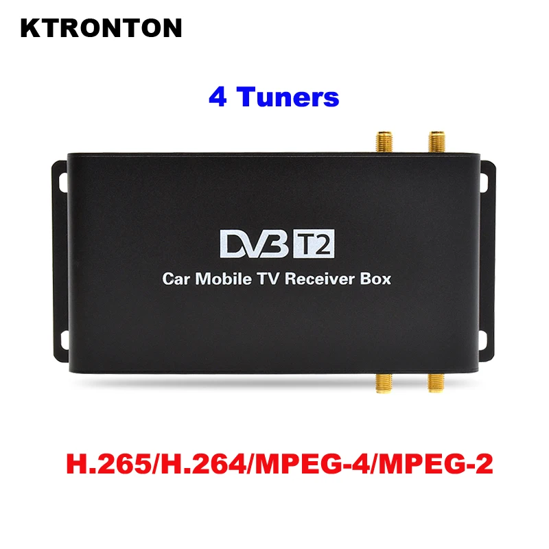 

H.265 (HEVC) H.264 MPEG-4 MPEG-2 Car DVB-T2 DVB-T Digital TV Receiver Box with Four Antennas Mobility Tuners HD 1080P USB HDMI
