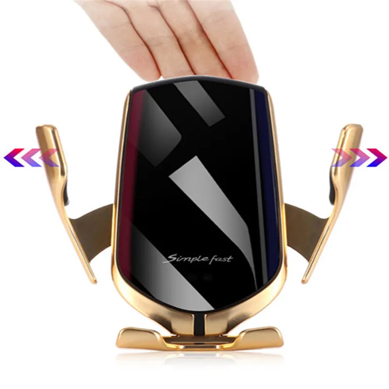 automatic clamping infrared auto induction qi car wireless charger stand fast charging for iphone 11 pro max xs samsung s10 s20 free global shipping