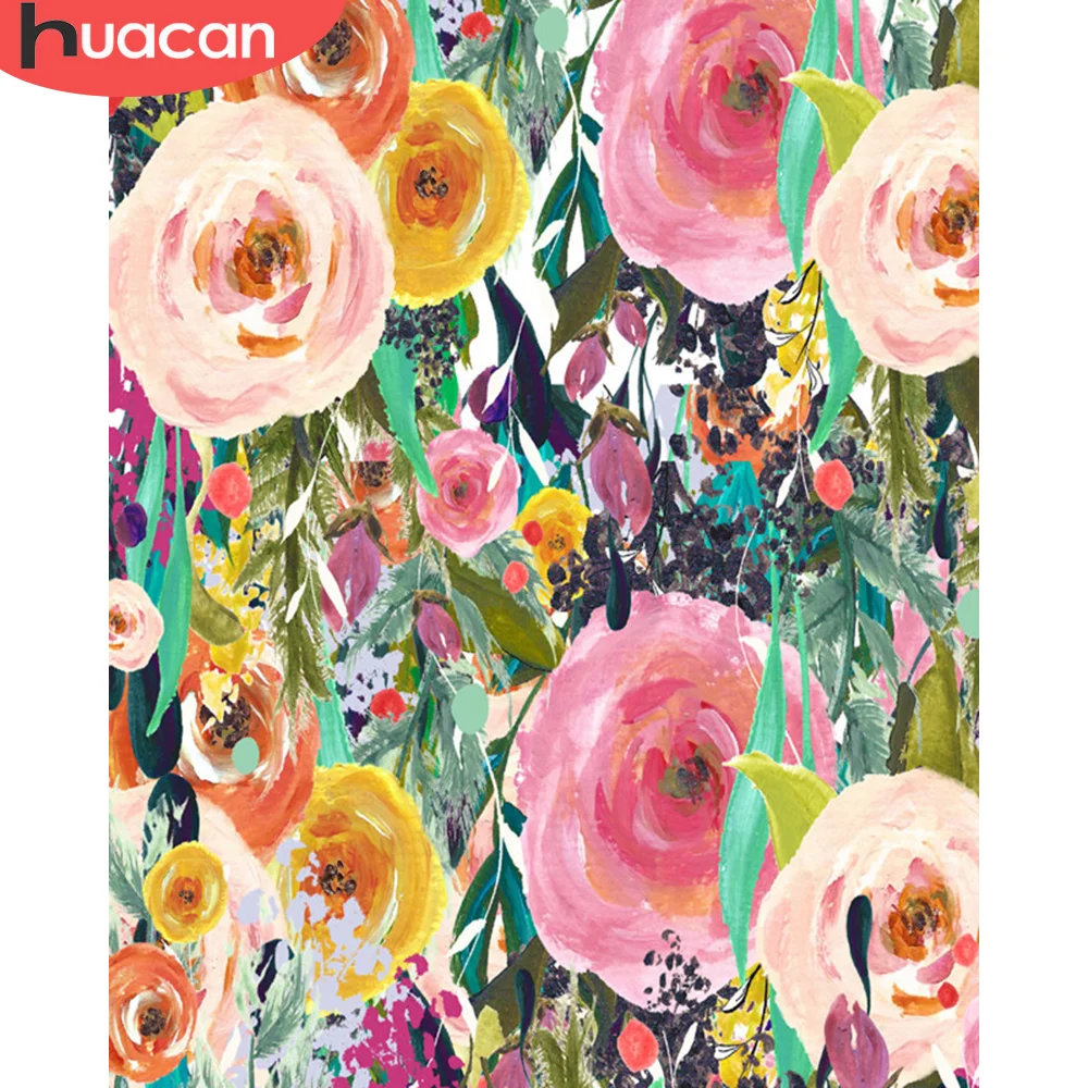 HUACAN Farbe Durch Zahl Rose Zeichnung Auf Leinwand Geschenk DIY Bilder Durch Zahlen Blume Kits Hand Gemalt Malerei Kunst Hause decor