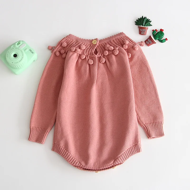 Новинка 2021 для девочек Вязаный детский комбинезон Одежда новорожденных
