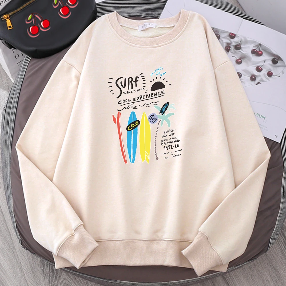 

Svrf Cool Experience Print Womans Sweatshirts Autumn Crewneck Clothing Fashion Loose Hip Hop Hoodie Fashion Soft Female Hoodies