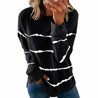 casual stripe t shirts women plus size o neck long sleeve loose tops indie spring autumn new fashion tees 2021 homewear t shirts