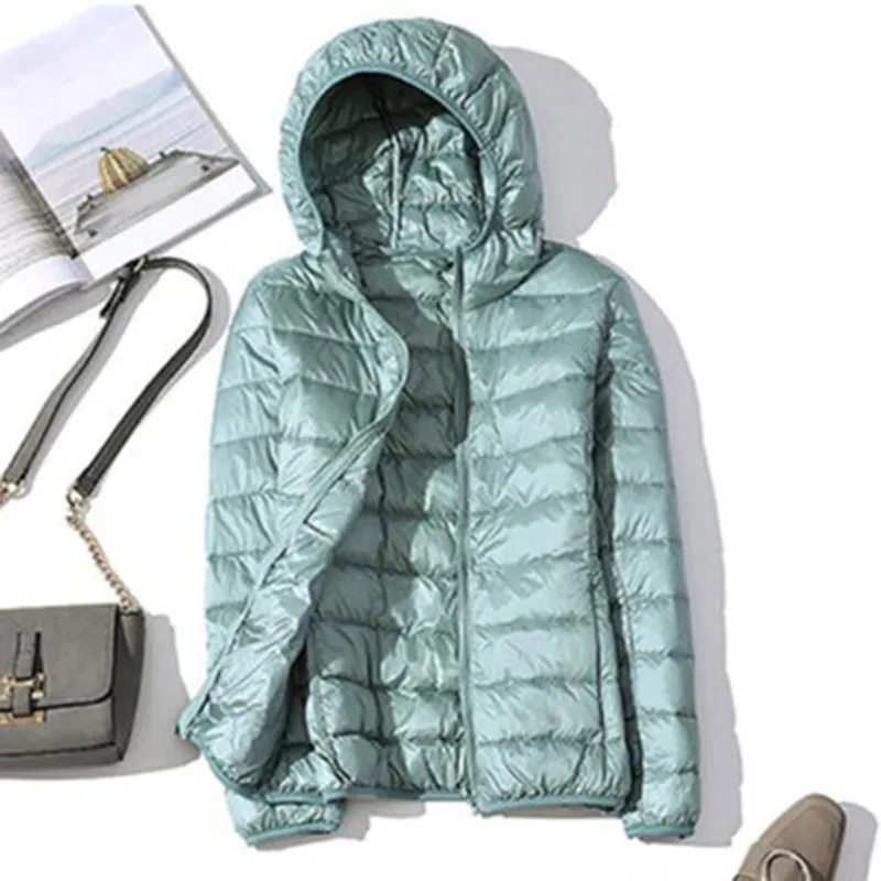M-4XL куртка на утином пуху женский ультра-светильник тонкий - Цена: 1190.78