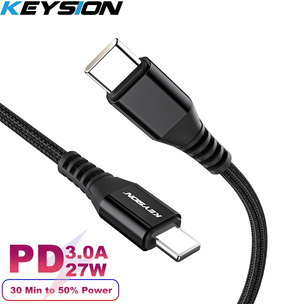 Кабель KEYSION PD для iPhone 12 Pro Max 11 XR 8 Plus USB Type C быстрой зарядки Lightning телефонный кабель