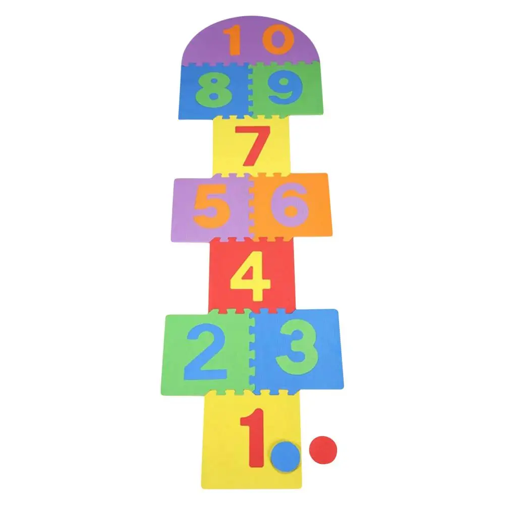 

Hopscotch Game Rugs Soft EVA Foam Play Mat Hopscotch Game Kids Play Area Rugs Foam Interlocking Tiles Puzzle Floor Mat For Boy