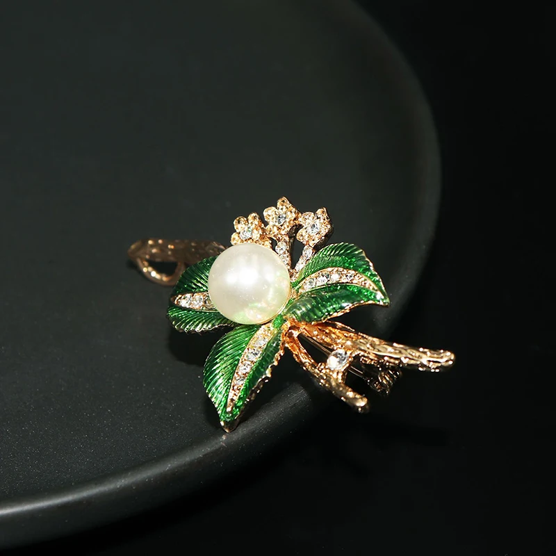 Брошь в виде листьев с капающим маслом булавка для женской Броши Vitage ювелирные