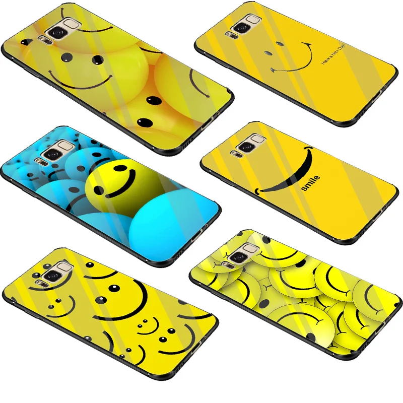 Рисунком в виде улыбающихся рожиц Стекло чехол из термопластичного полиуретана