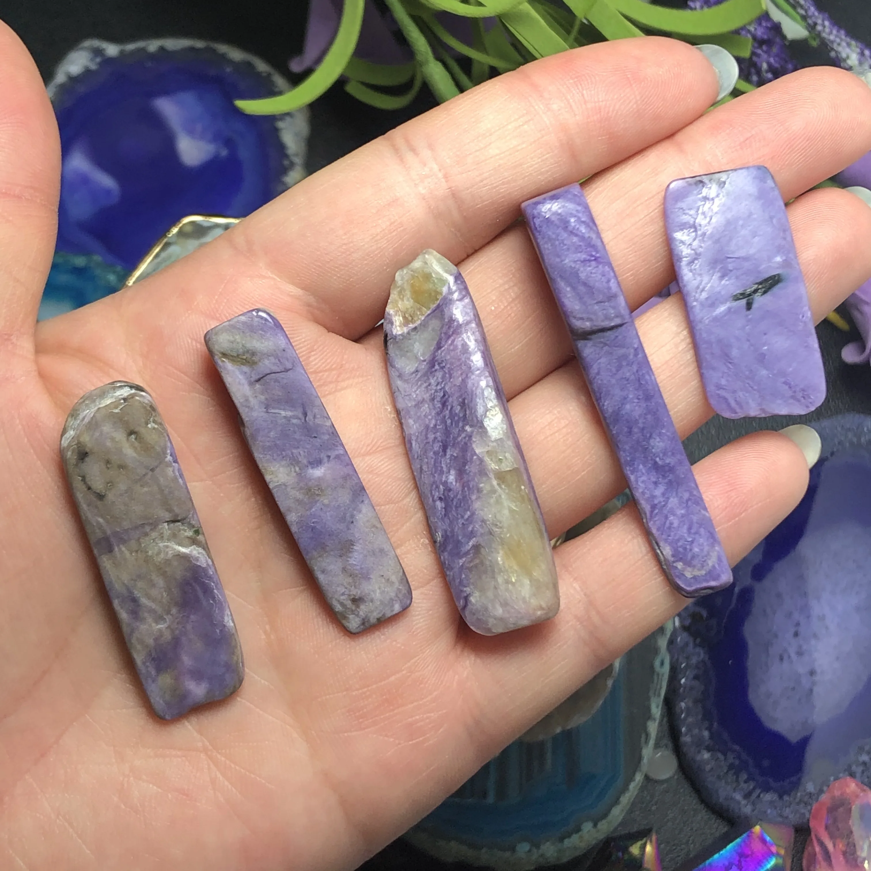 5 шт красивый Природный чароит кристалл куб сырой драгоценный камень