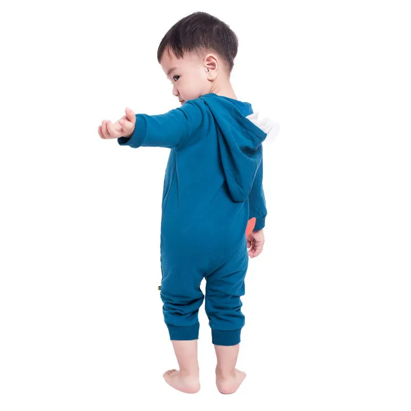 Детский комбинезон с капюшоном и рисунком динозавра для маленьких мальчиков