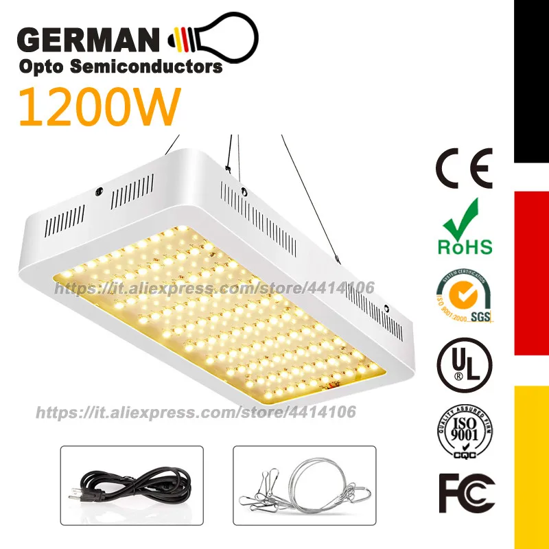 LED Grow Light, 1200W 2nd Generation Plant Light Full Spectrum for Indoor Greenhouse Hydroponic Plants Veg and Flower