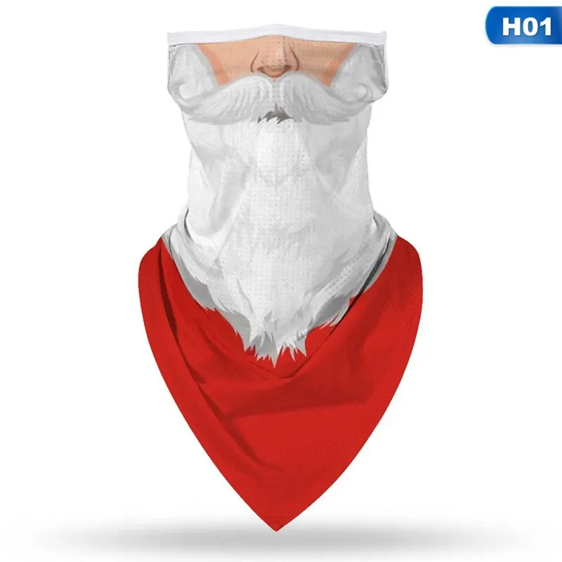 

1PC Christmas Print Seamless Ear Mask Sports Scarf Neck Tube Face Riding Mask Cycling Mask Headband Bandanas Protection#T2