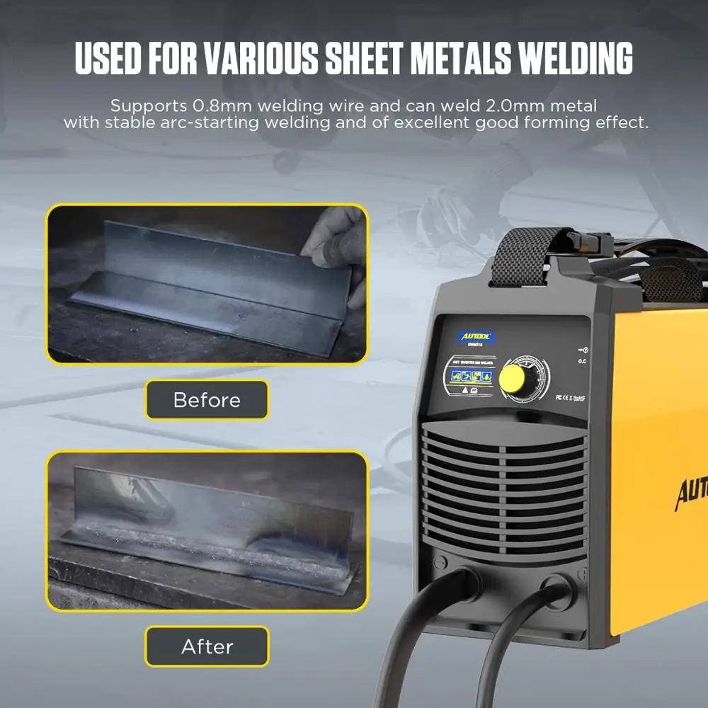 AUTOOL M518 без газа MIG сварщик Gasless биполярный транзистор с изолированным затвором автоматический инвертор
