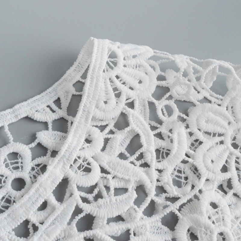 

2021 New Hollow Out Floral Lace Fake Collar Shawl Hanfu Decorative Shoulder Wrap Necklace