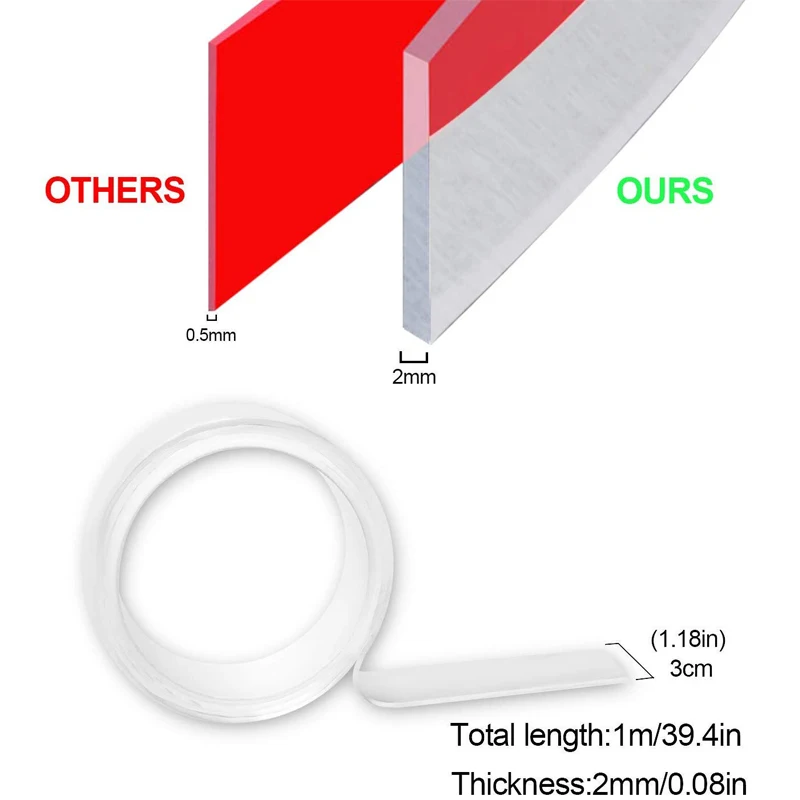 Водостойкая Двухсторонняя клейкая нано-лента многоразовая удаляющая лента