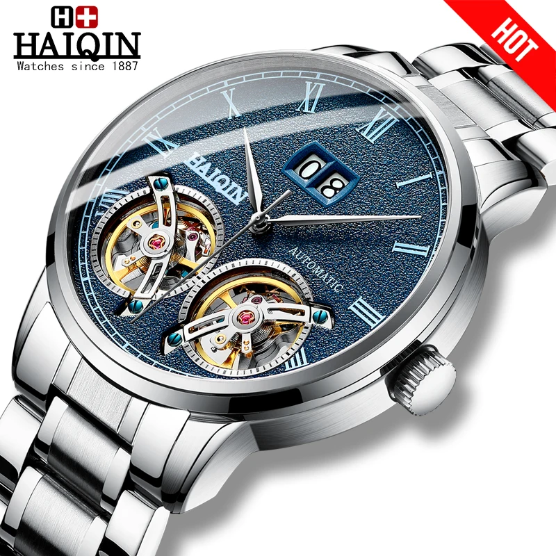 HAIQIN 2019 модные мужские часы Топ бренд Роскошные автоматические для мужчин