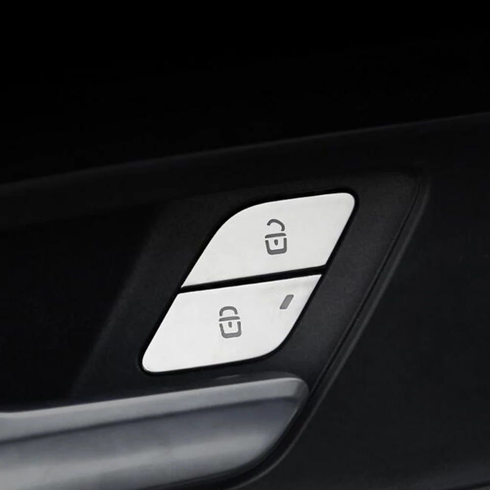 

Car Door Lock Button Cover Trim ABS Silver Replacement High Quality Useful