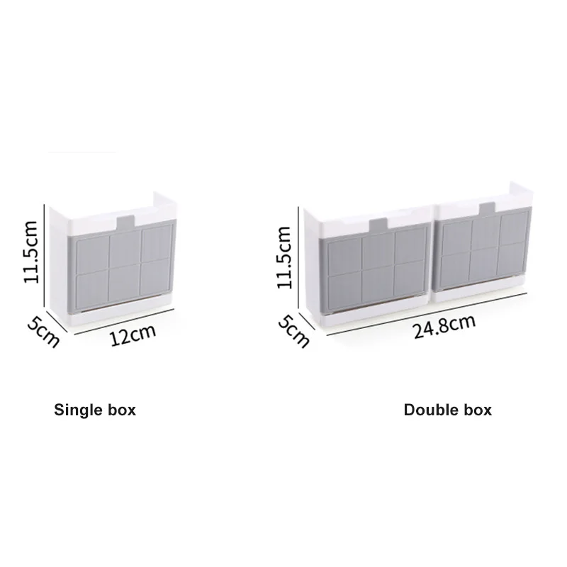 

Wall Hanging Flip Type Soap Drain Storage Rack With Two Hooks Multifunctional Single/Double Grid Soap Storage Racks Organizer