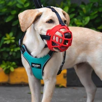 pet dog adjustable muzzle mask anti bite barking silicone mesh mouth halter strong dogs muzzle basket pet training accessories