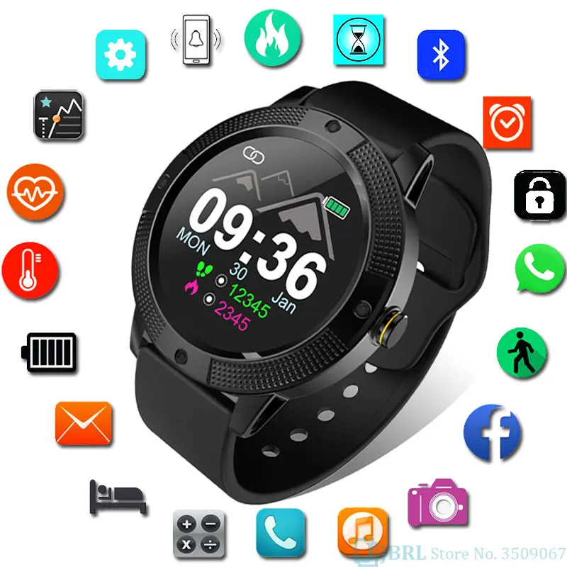 Умные часы Full Touch для мужчин и женщин умные Android IOS электронные смарт фитнес трекер
