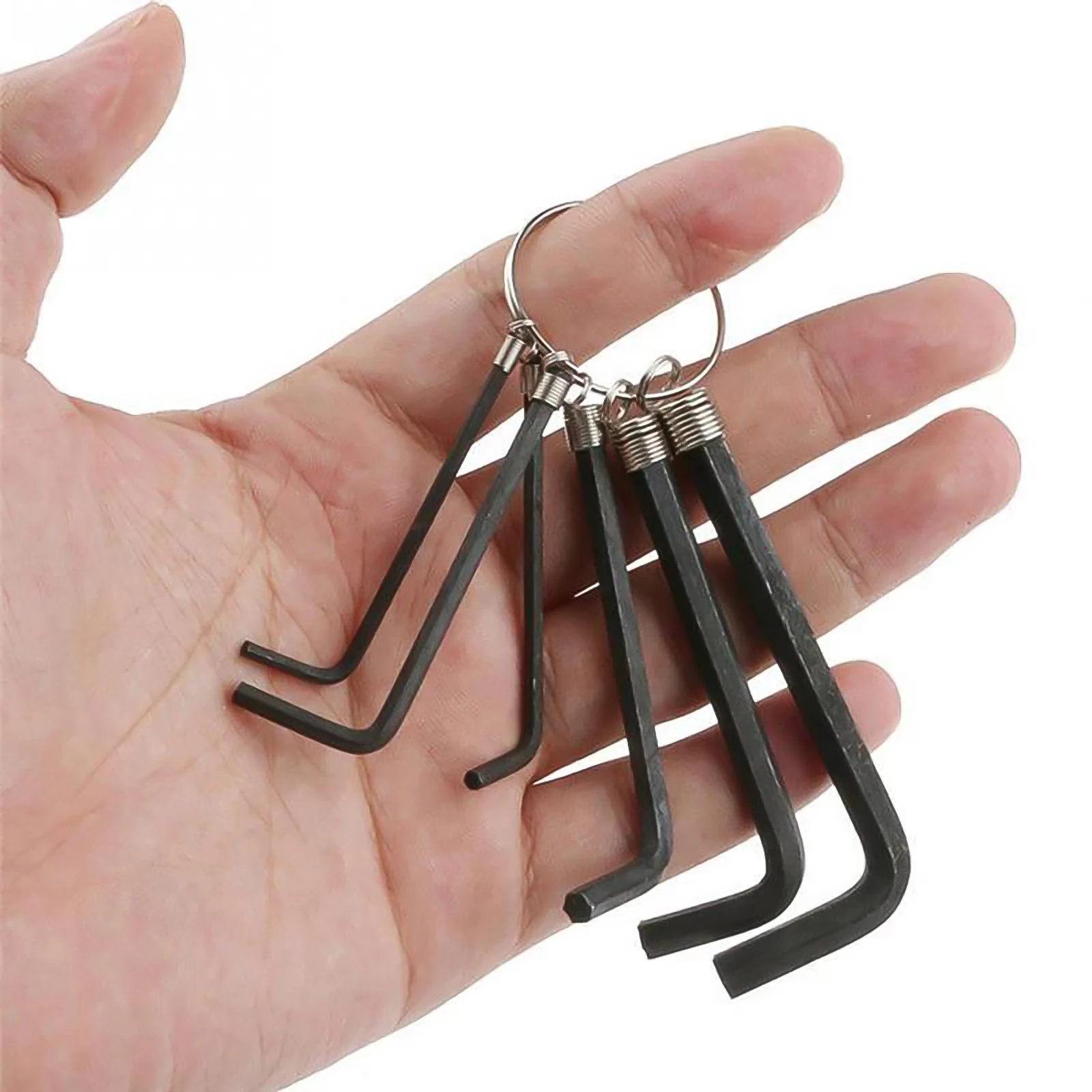 

8 Pcs/Lots 1.5mm-6mm Inner Hexagon Spanner Metric Combination Hex Key Allen Wrench Mechanic Tool Set With Key Chain