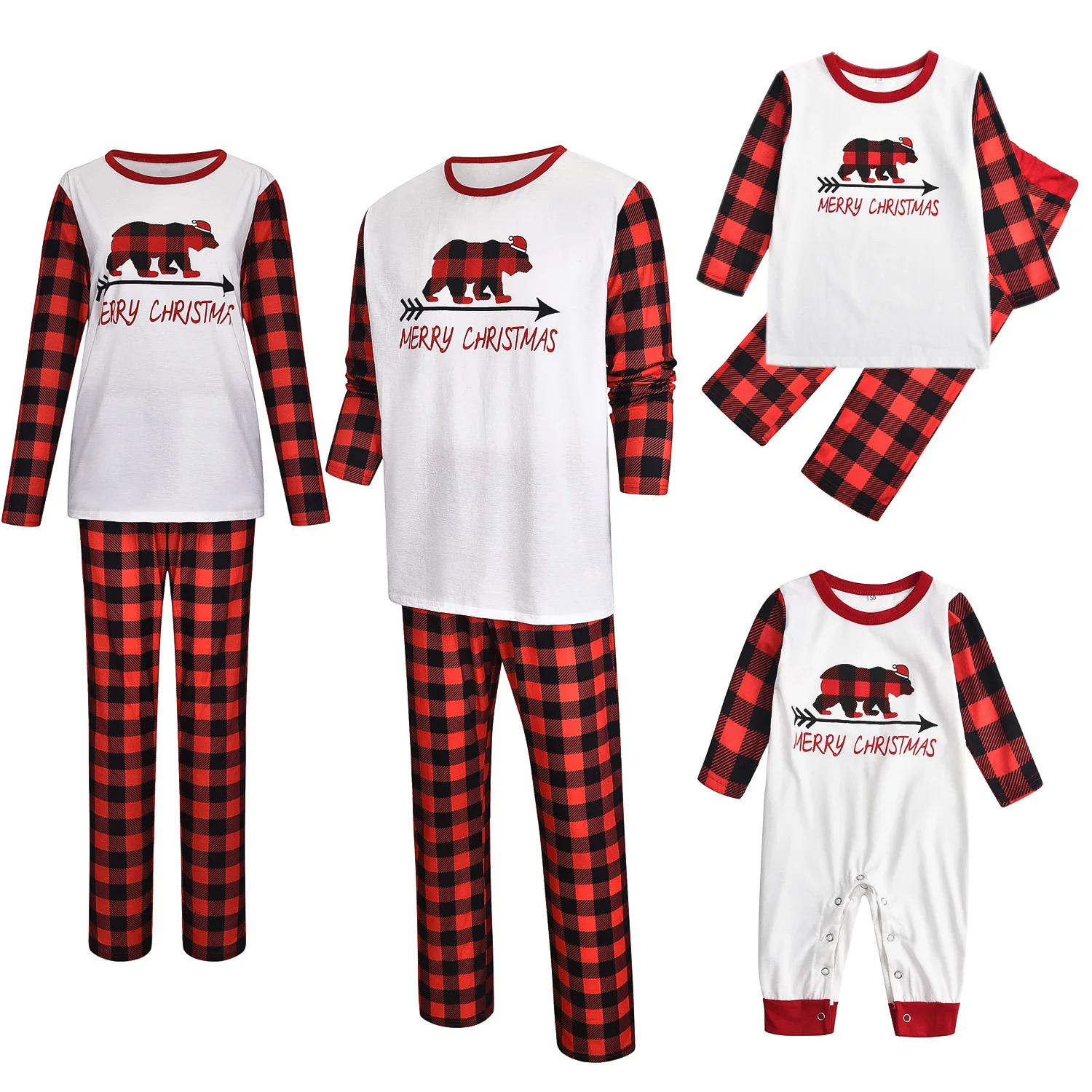 Рождественские пижамы Семейные рождественские зимняя одежда для сна костюм с