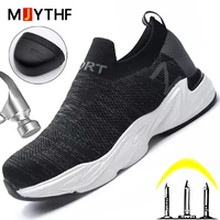 lightweight sports safety shoes for men women work boots loafers anti smash anti puncture socks sneakers men protective shoes