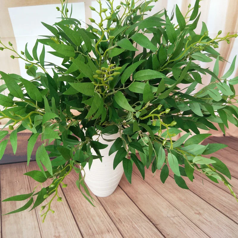 

Artificial Leaves Vine Plants Willow Leaves Wedding Road Guide Layout Artificial Plant Silk Screen Cloth Bunches Willow Leaves