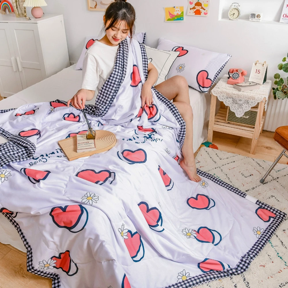 Летнее прохладное одеяло с принтом в виде героев мультфильмов односпальный