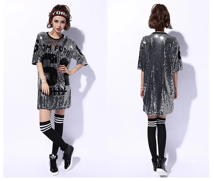 Casual Nightclub DS Costumes Jazz Hip Hop street Dance Tops T-shirts for Women Singer Stage Performance Loose |