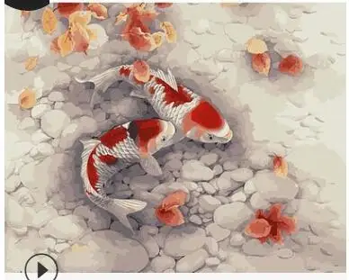 Набор для рисования по номерам на холсте животные рыба богатство слава ручная