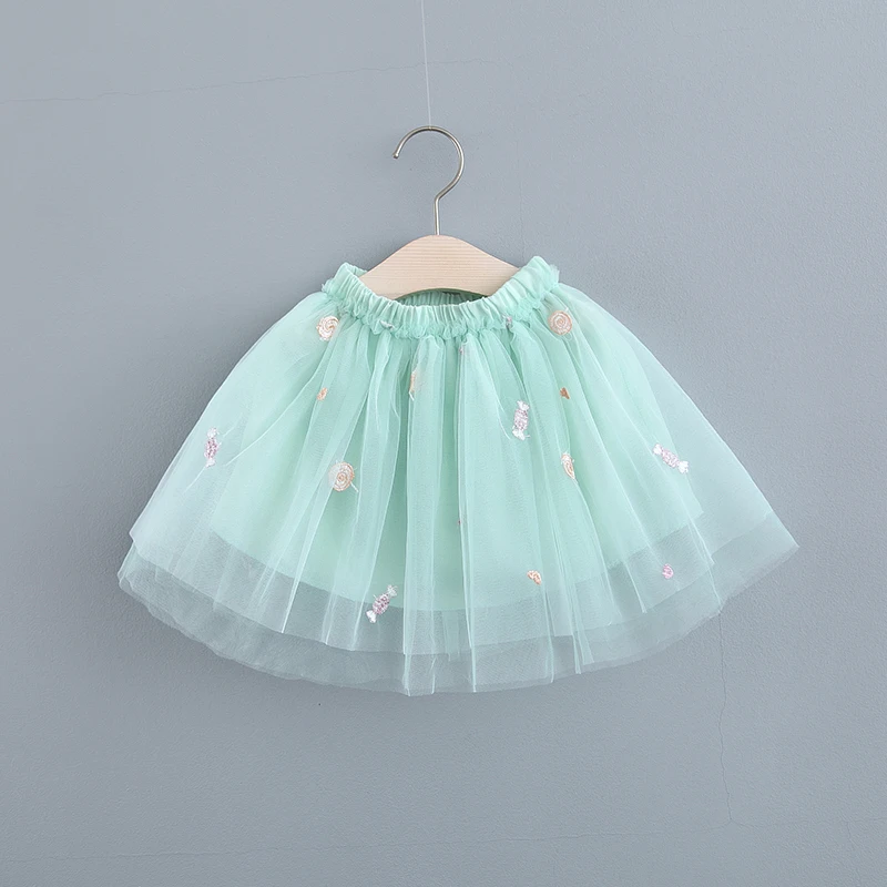 Юбка-пачка с вышивкой для маленьких девочек летняя фатиновая одежда малышей