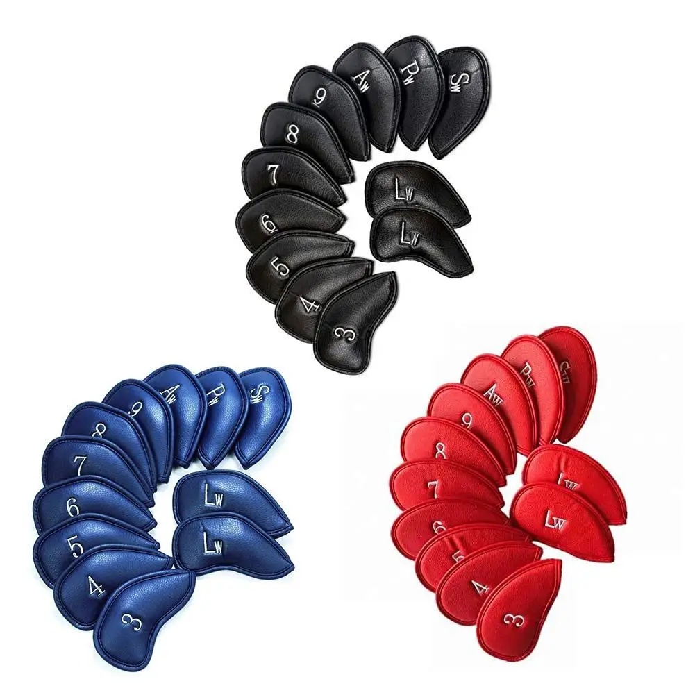 

12PCS Anti-wear Golf Club Cover With Rotating Digital Markings Elastic Cap Cue Protection Sleeve Outdoor Golf Supplies